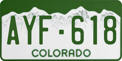 CO license plate AYF618