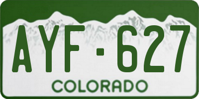 CO license plate AYF627