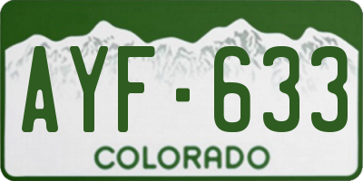 CO license plate AYF633