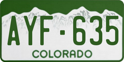 CO license plate AYF635