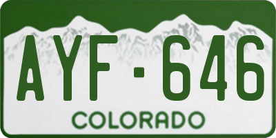 CO license plate AYF646