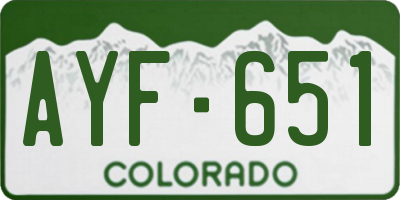 CO license plate AYF651