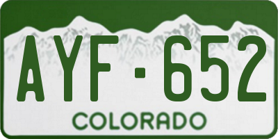 CO license plate AYF652