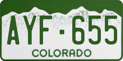 CO license plate AYF655