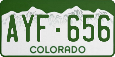 CO license plate AYF656