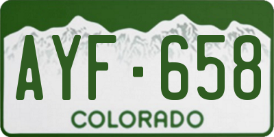 CO license plate AYF658