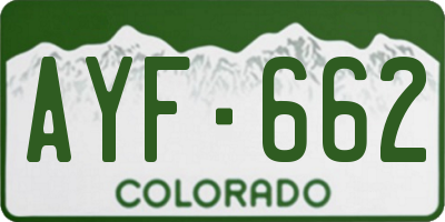 CO license plate AYF662