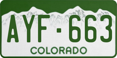 CO license plate AYF663