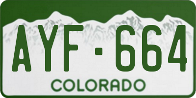 CO license plate AYF664