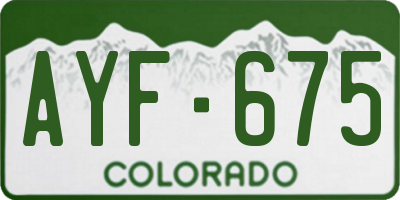 CO license plate AYF675