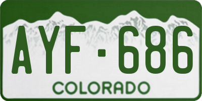 CO license plate AYF686