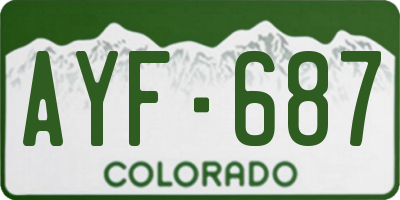CO license plate AYF687