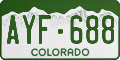 CO license plate AYF688