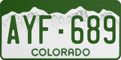 CO license plate AYF689