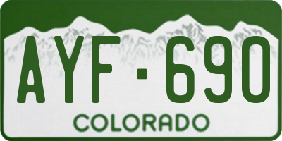 CO license plate AYF690