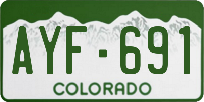 CO license plate AYF691