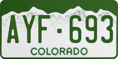 CO license plate AYF693