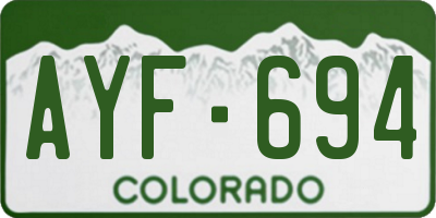 CO license plate AYF694