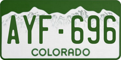 CO license plate AYF696