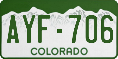 CO license plate AYF706