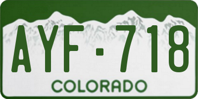 CO license plate AYF718