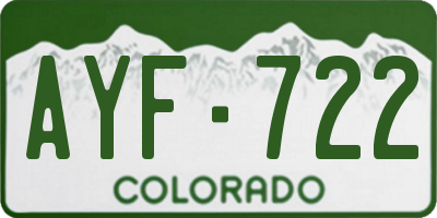CO license plate AYF722