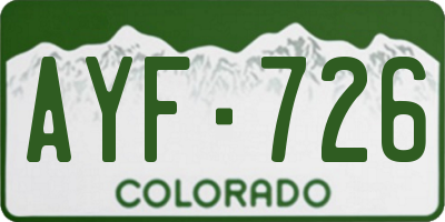 CO license plate AYF726