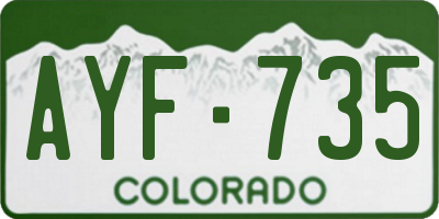 CO license plate AYF735