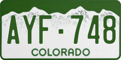 CO license plate AYF748