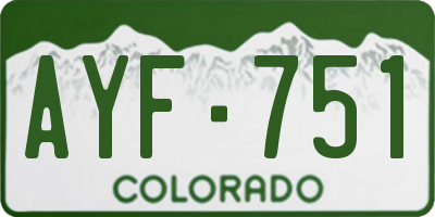 CO license plate AYF751