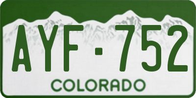CO license plate AYF752