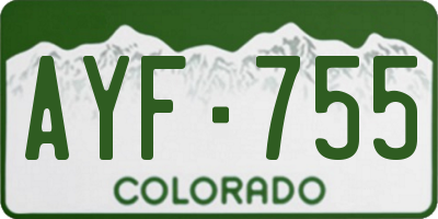 CO license plate AYF755