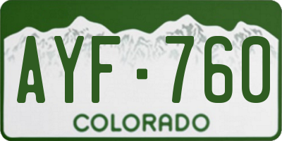 CO license plate AYF760