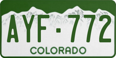 CO license plate AYF772