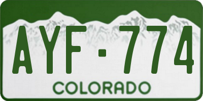 CO license plate AYF774