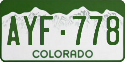 CO license plate AYF778