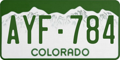 CO license plate AYF784