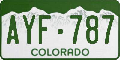 CO license plate AYF787