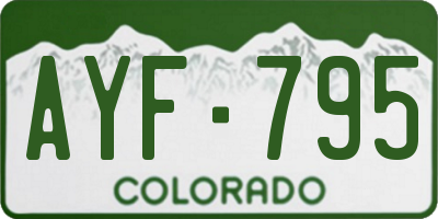 CO license plate AYF795