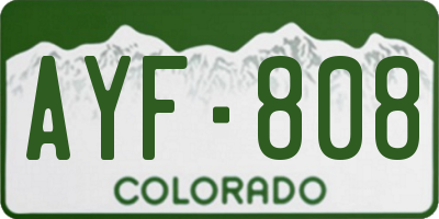 CO license plate AYF808