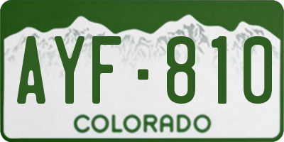 CO license plate AYF810