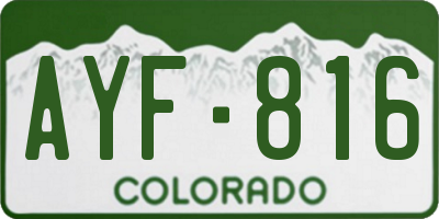 CO license plate AYF816