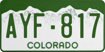 CO license plate AYF817