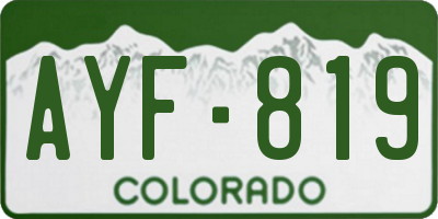 CO license plate AYF819