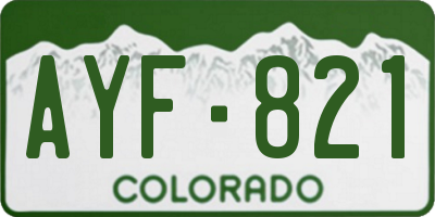 CO license plate AYF821