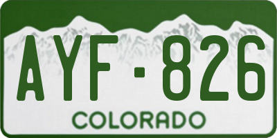 CO license plate AYF826