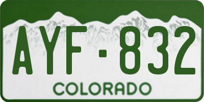 CO license plate AYF832