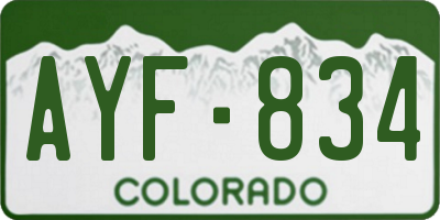 CO license plate AYF834