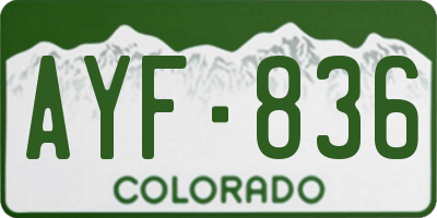 CO license plate AYF836