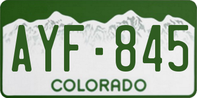 CO license plate AYF845